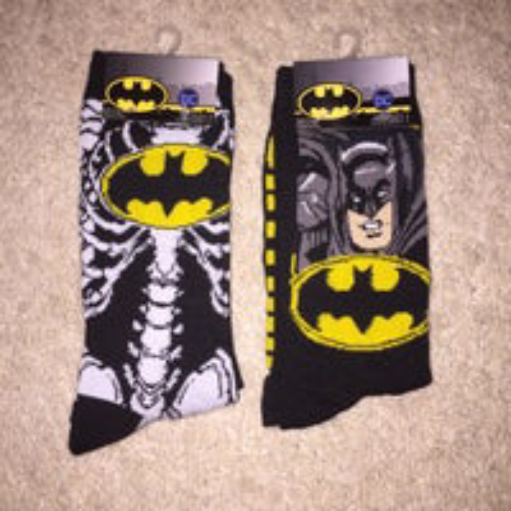 2 pair DC Comics Batman socks